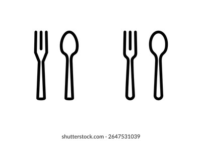 spoon and fork icon vector illustration. spoon, fork and knife icon vector. restaurant sign and symbol