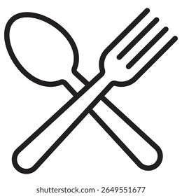spoon and fork icon vector illustration isolated sign