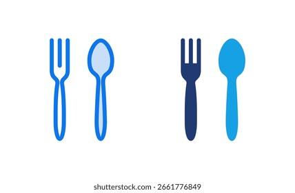 ícone de colher e garfo ilustração vetorial. colher, garfo e faca ícone vetor. sinal de restaurante e símbolo