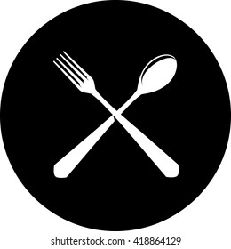 Spoon and fork icon vector illustration