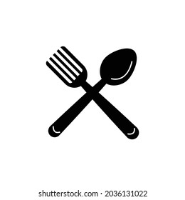 spoon and fork icon vector isolated on white background.
