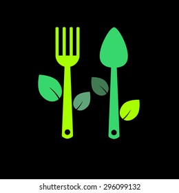 spoon fork icon vector kitchen illustration restaurant 