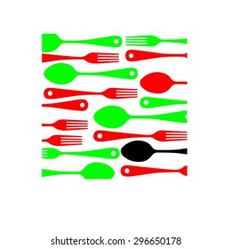 spoon fork icon vector kitchen illustration restaurant 