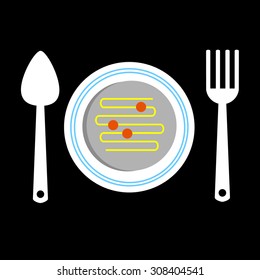 spoon fork icon vector kitchen illustration restaurant