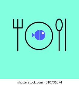 spoon fork icon vector kitchen illustration restaurant