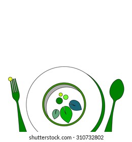 spoon fork icon vector kitchen illustration restaurant