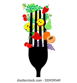spoon fork icon vector kitchen illustration restaurant 