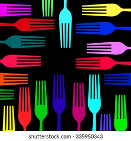 spoon fork icon vector kitchen illustration restaurant 