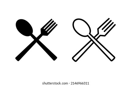 vector de icono de cuchara y tenedor. vector de icono de cuchara, tenedor y cuchillo. signo y símbolo del restaurante