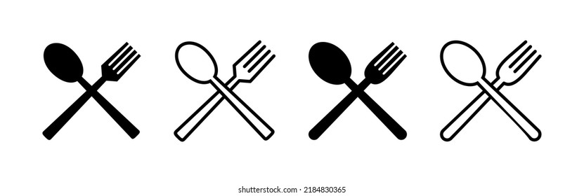 Löffel und Gabel Symbol Vektorgrafik. Löffel, Gabel und Messersymbol Vektorgrafik. Restaurantzeichen und -symbol