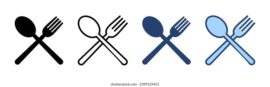 vector de icono de cuchara y tenedor. vector de icono de cuchara, tenedor y cuchillo. signo y símbolo del restaurante