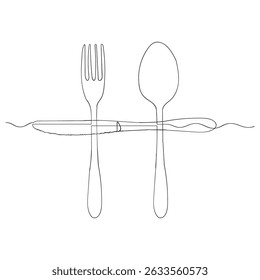 spoon and fork icon vector. spoon fork and knife icon vector. restaurant sign and symbol continuous line