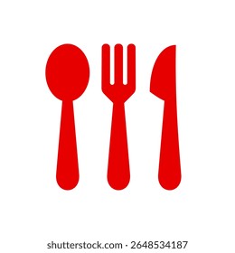 spoon and fork icon vector. spoon, fork and knife icon vector. black and red