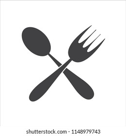 Spoon fork icon vector on white background