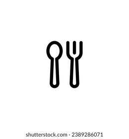 Spoon and fork icon vector. outline icon For Web and mobile apps