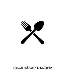 Spoon and Fork icon vector. Restaurant symbol illustration. Trendy flat design style on white background.