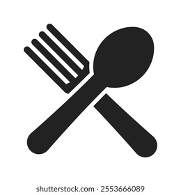 Spoon and fork icon vector. Restaurant illustration sign. Dinner symbol or logo.