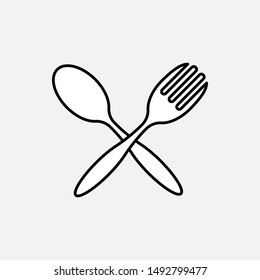 Spoon & Fork Icon - Vector, Sign and Symbol for Design, Presentation, Website or Apps Elements. 