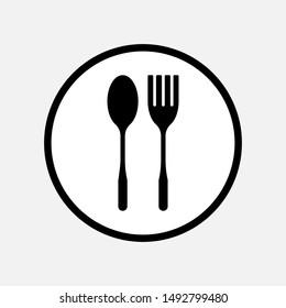 Spoon & Fork Icon - Vector, Sign and Symbol for Design, Presentation, Website or Apps Elements. 