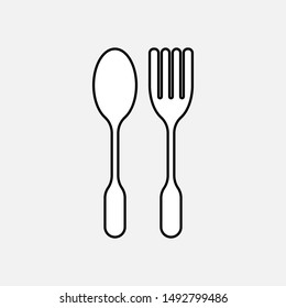 Spoon & Fork Icon - Vector, Sign and Symbol for Design, Presentation, Website or Apps Elements. 