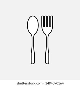 Spoon & Fork Icon - Vector, Sign and Symbol for Design, Presentation, Website or Apps Elements. 