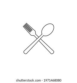 spoon and fork icon vector sign symbol of restaurant
