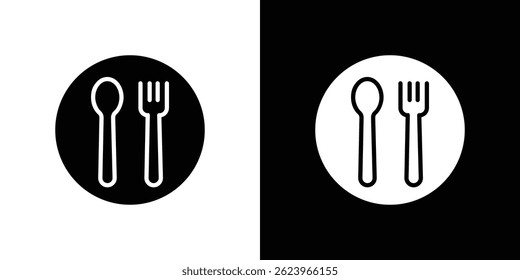 Spoon and Fork icon vector, solid logo illustration, pictogram