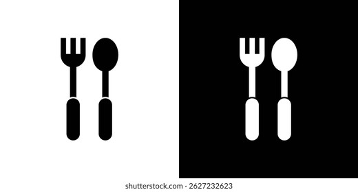 Spoon and Fork icon vector, solid illustration, pictogram
