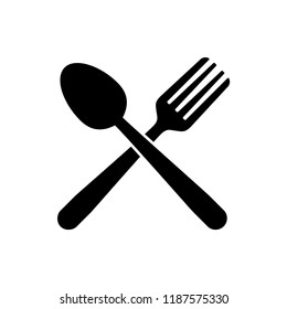 spoon and fork icon vector template