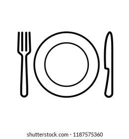 spoon and fork icon vector template