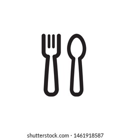 spoon and fork icon vector template