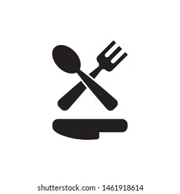spoon and fork icon vector template