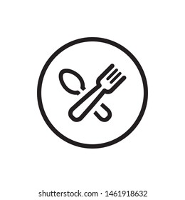 spoon and fork icon vector template
