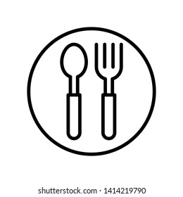 Spoon and fork Icon vector templates