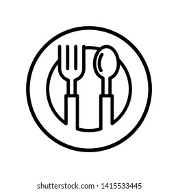 Spoon and fork Icon vector templates