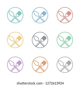spoon and fork icon white background. Editable line spoon and fork icon from health. Trendy spoon and fork icon for web and mobile.