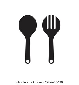 Spoon and fork Icondesign isolated on white background