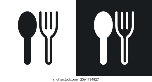 Spoon and Fork icons in flat syle