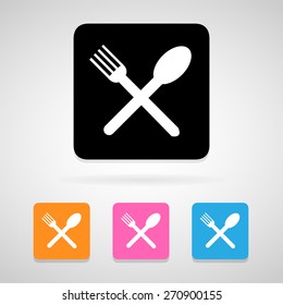 spoon fork icons set great for any use. Vector EPS10.