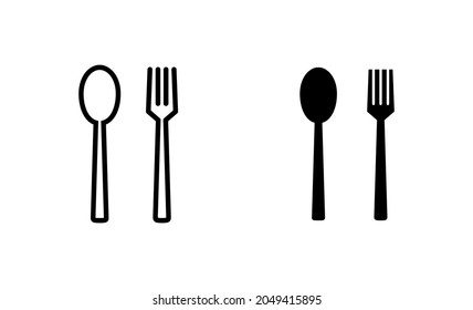spoon and fork icons set. spoon, fork and knife icon vector. restaurant sign and symbol