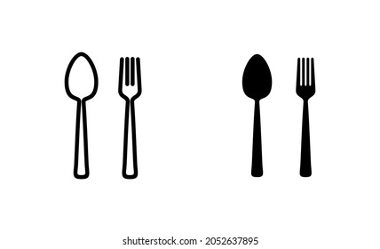 spoon and fork icons set. spoon, fork and knife icon vector. restaurant sign and symbol