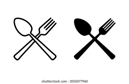 spoon and fork icons set. spoon, fork and knife icon vector. restaurant sign and symbol