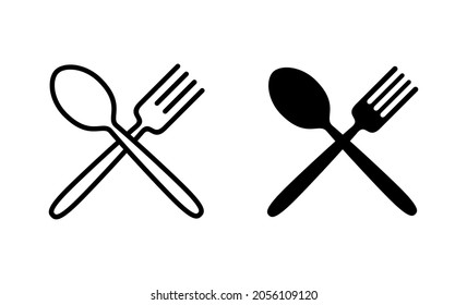 spoon and fork icons set. spoon, fork and knife icon vector. restaurant sign and symbol