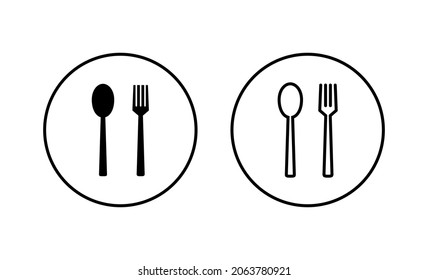 spoon and fork icons set. spoon, fork and knife icon vector. restaurant sign and symbol