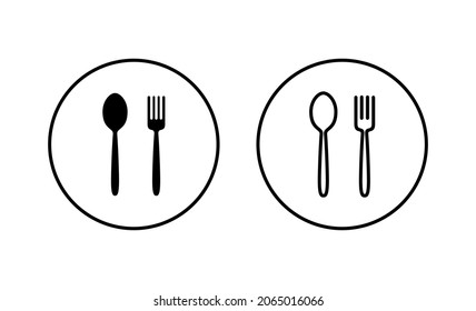 spoon and fork icons set. spoon, fork and knife icon vector. restaurant sign and symbol