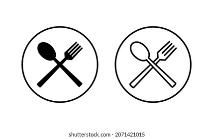 spoon and fork icons set. spoon, fork and knife icon vector. restaurant sign and symbol