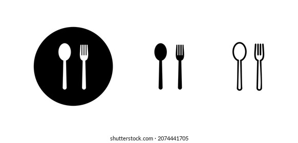 spoon and fork icons set. spoon, fork and knife icon vector. restaurant sign and symbol