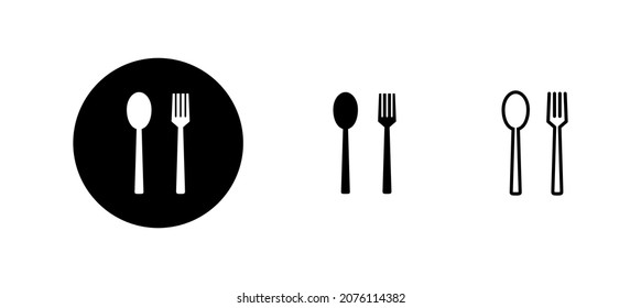 spoon and fork icons set. spoon, fork and knife icon vector. restaurant sign and symbol
