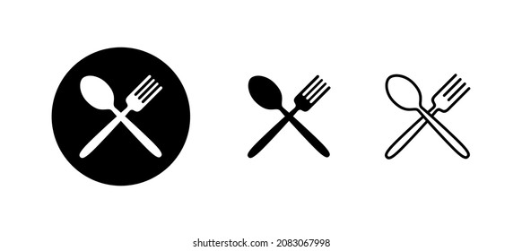 spoon and fork icons set. spoon, fork and knife icon vector. restaurant sign and symbol