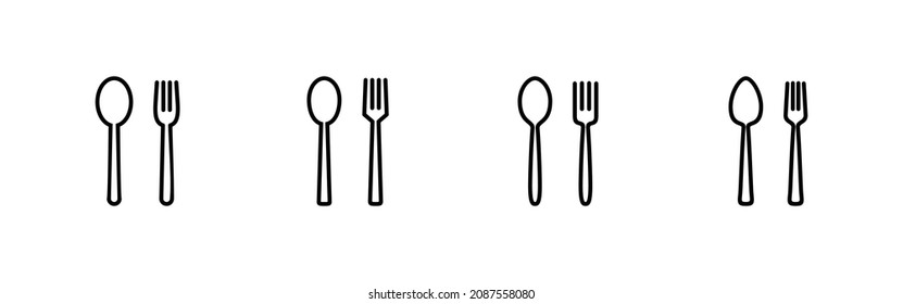 spoon and fork icons set. spoon, fork and knife icon vector. restaurant sign and symbol